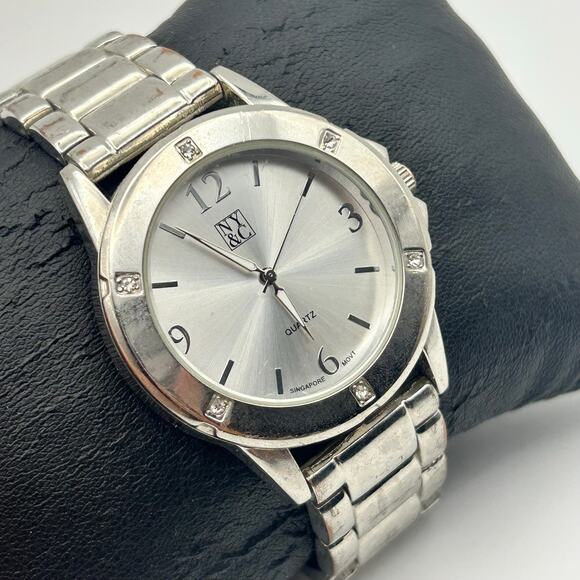 NY&C Silver-tone Stainless Steel Women’s Quartz Watch Working New Battery main image 6